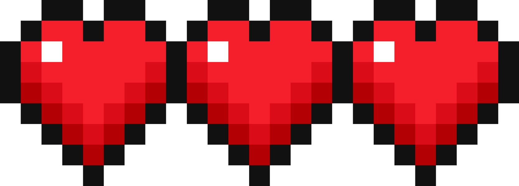 Red Heart Bar With Black Border Pixel Art